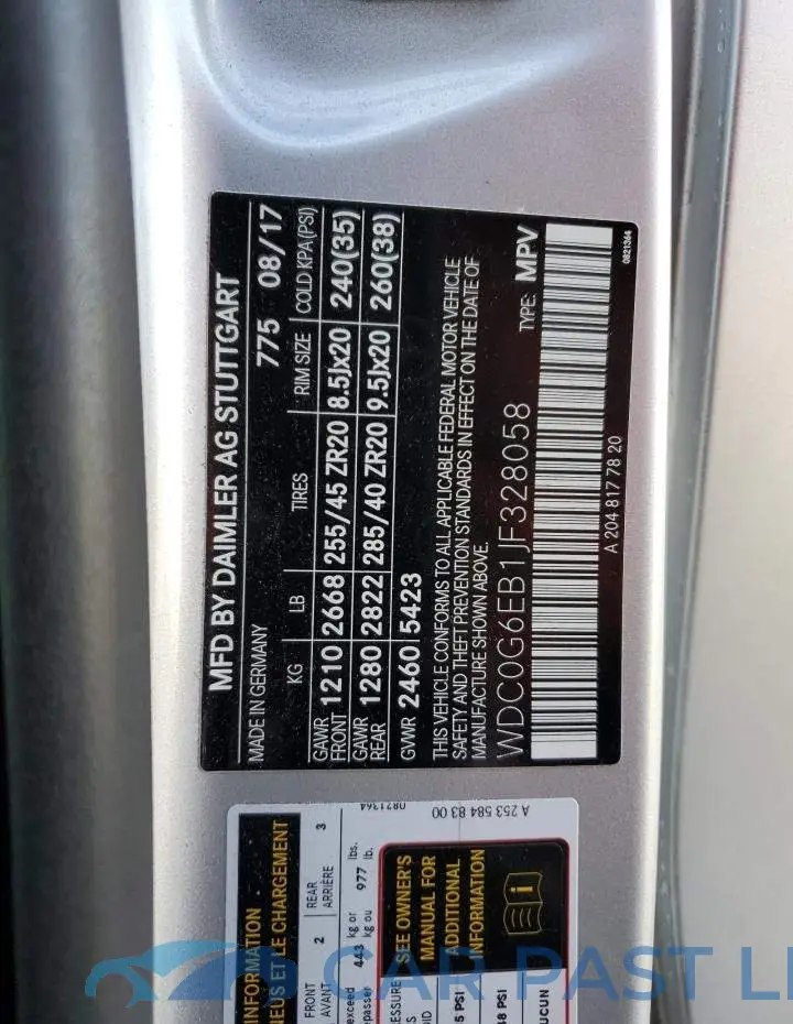 WDC0G6EB1JF328058# 10