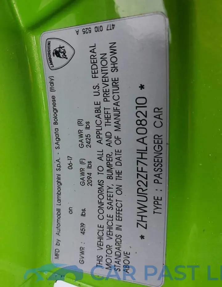 ZHWUR2ZF7HLA08210# 10
