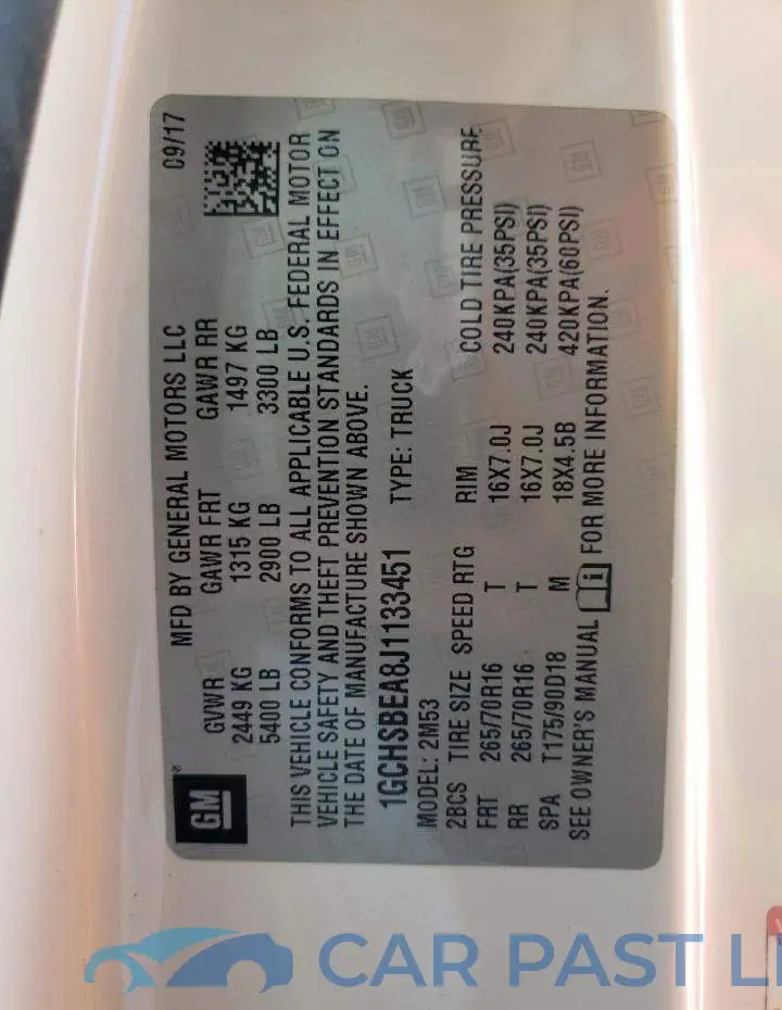 1GCHSBEA8J1133451# 5