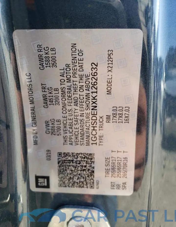 1GCHSDENXK1262632# 10