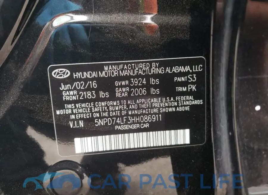 5NPD74LF3HH086911# 10