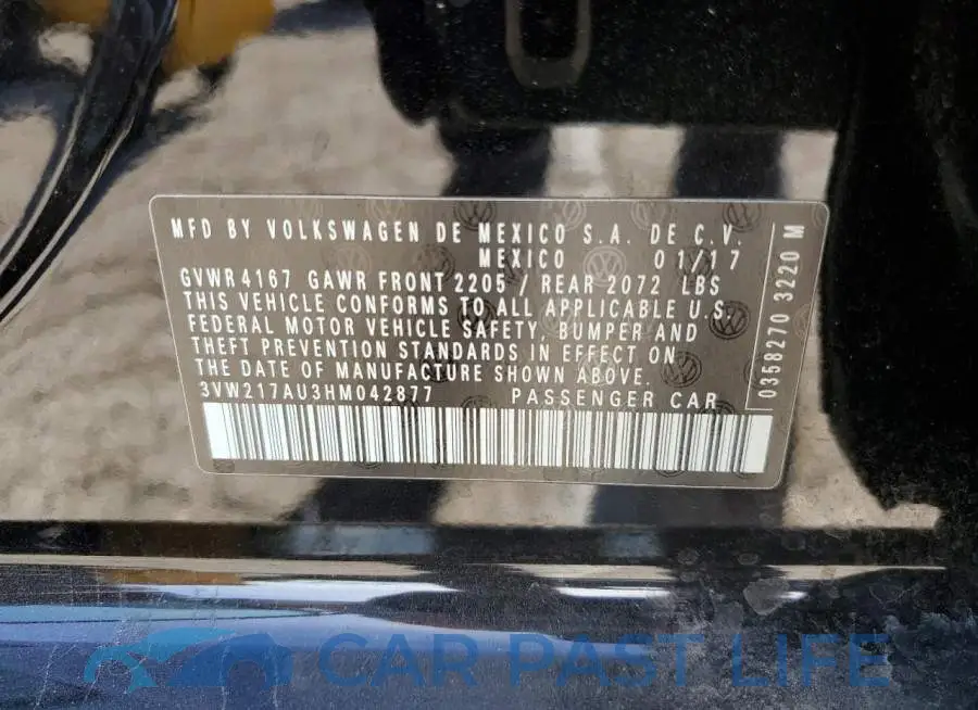 3VW217AU3HM042877# 13