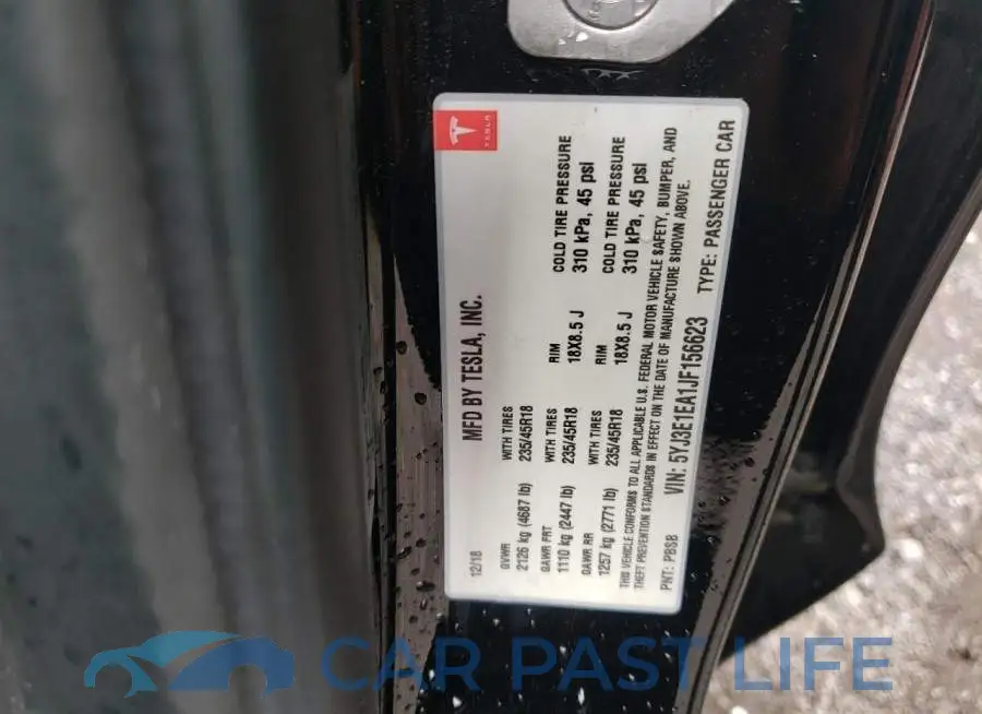 5YJ3E1EA1JF156623# 10