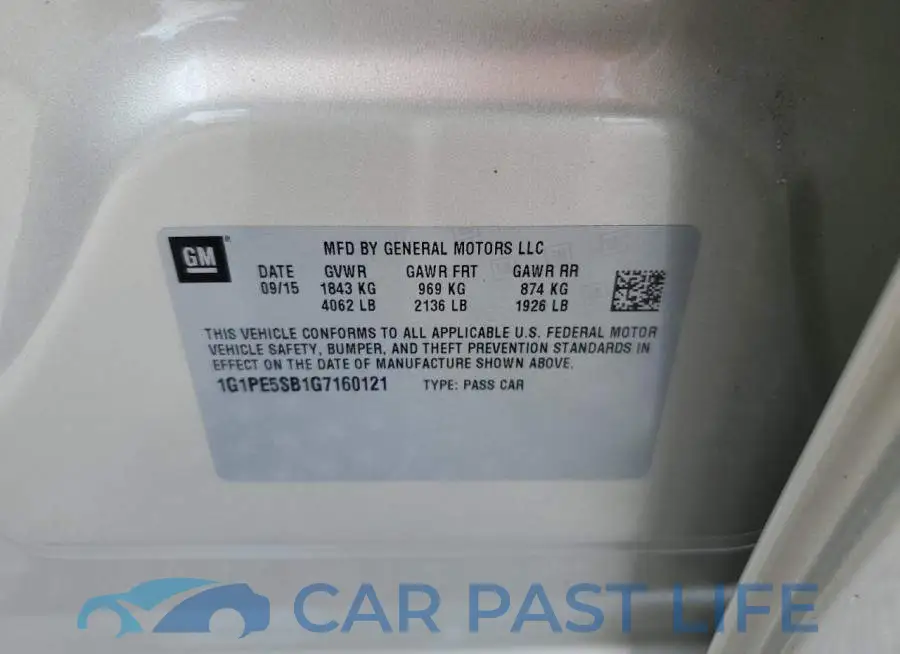 1G1PE5SB1G7160121# 10