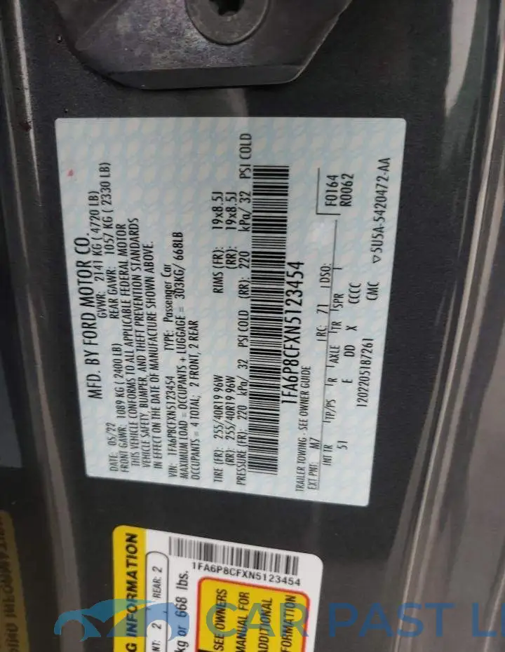 1FA6P8CFXN5123454# 10