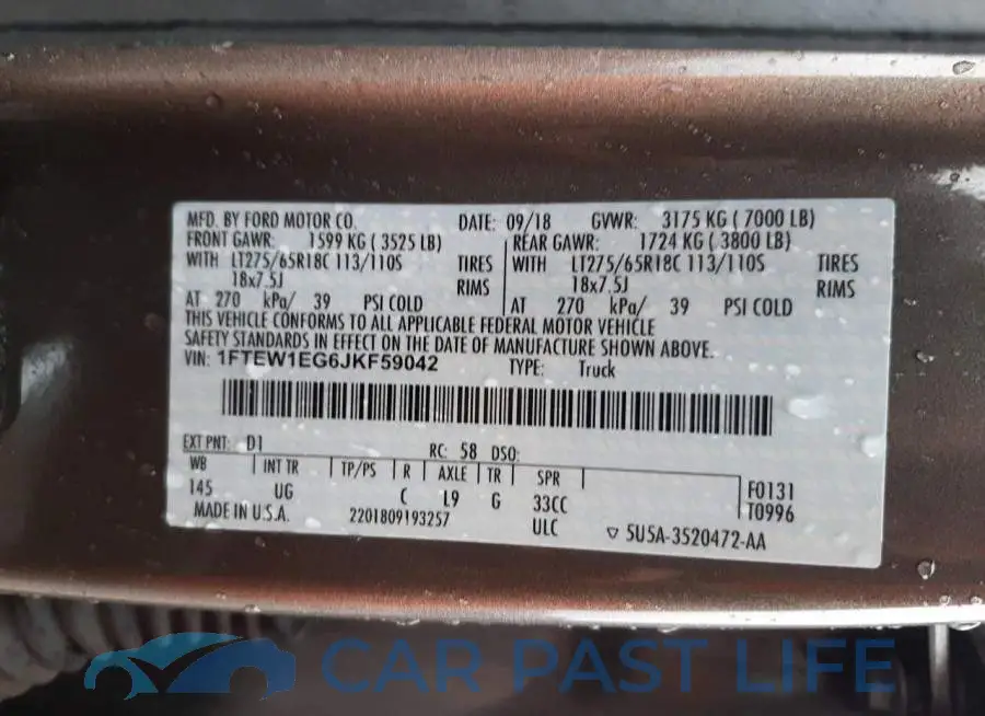 1FTEW1EG6JKF59042# 10