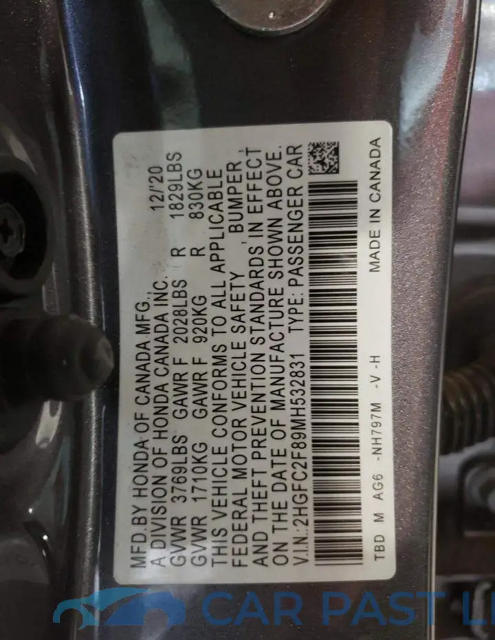 2HGFC2F89MH532831# 10
