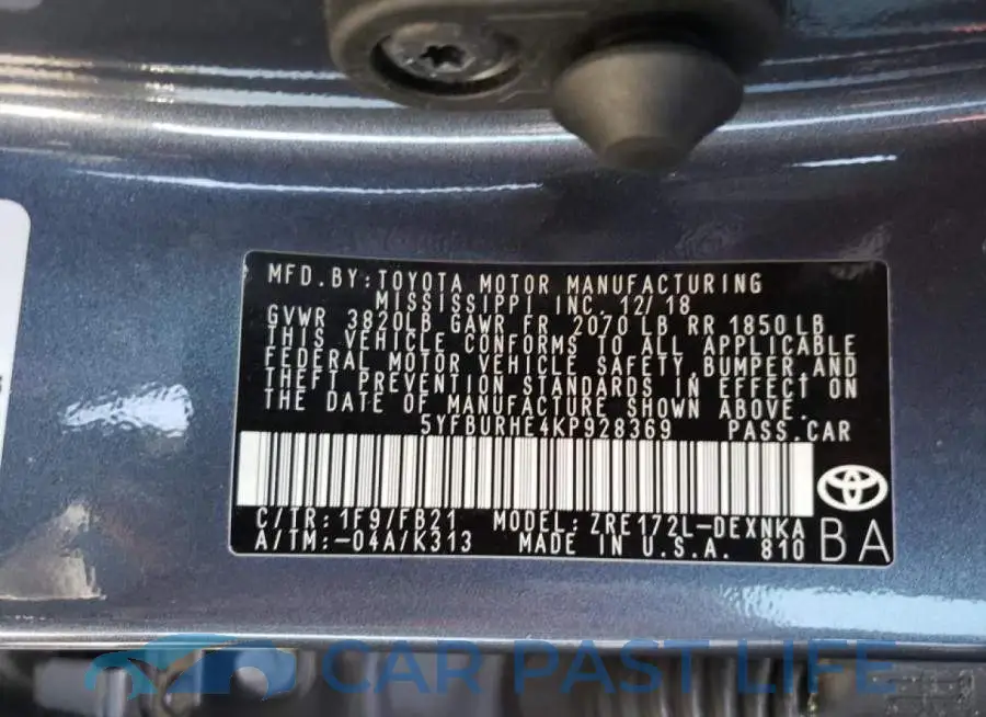 5YFBURHE4KP928369# 10