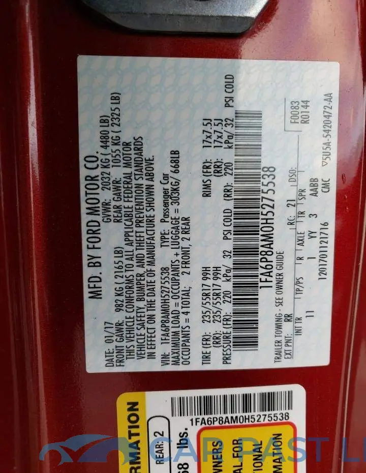 1FA6P8AM0H5275538# 10