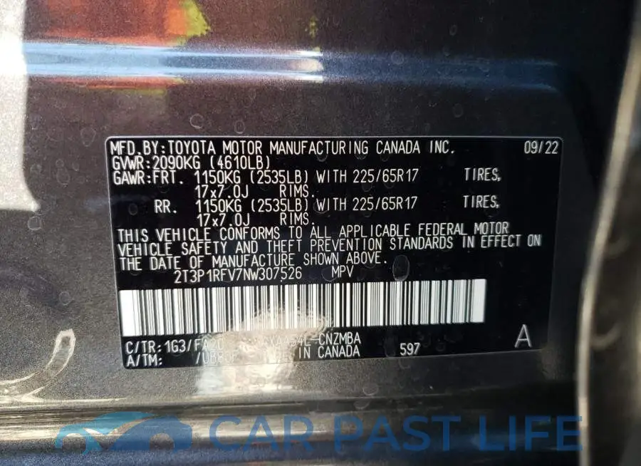 2T3P1RFV7NW307526# 10