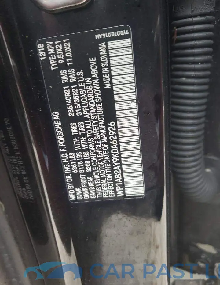 WP1AB2AY9KDA62926# 10