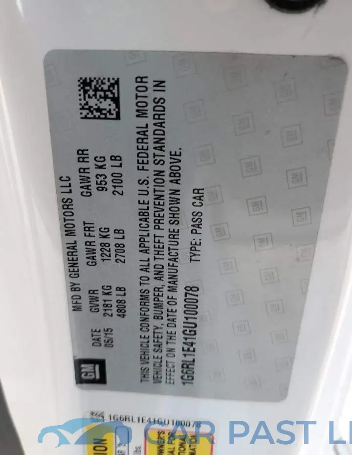 1G6RL1E41GU100078# 10