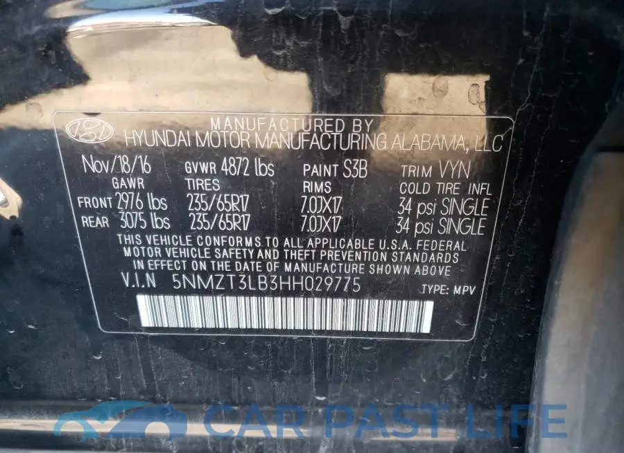 5NMZT3LB3HH029775# 10
