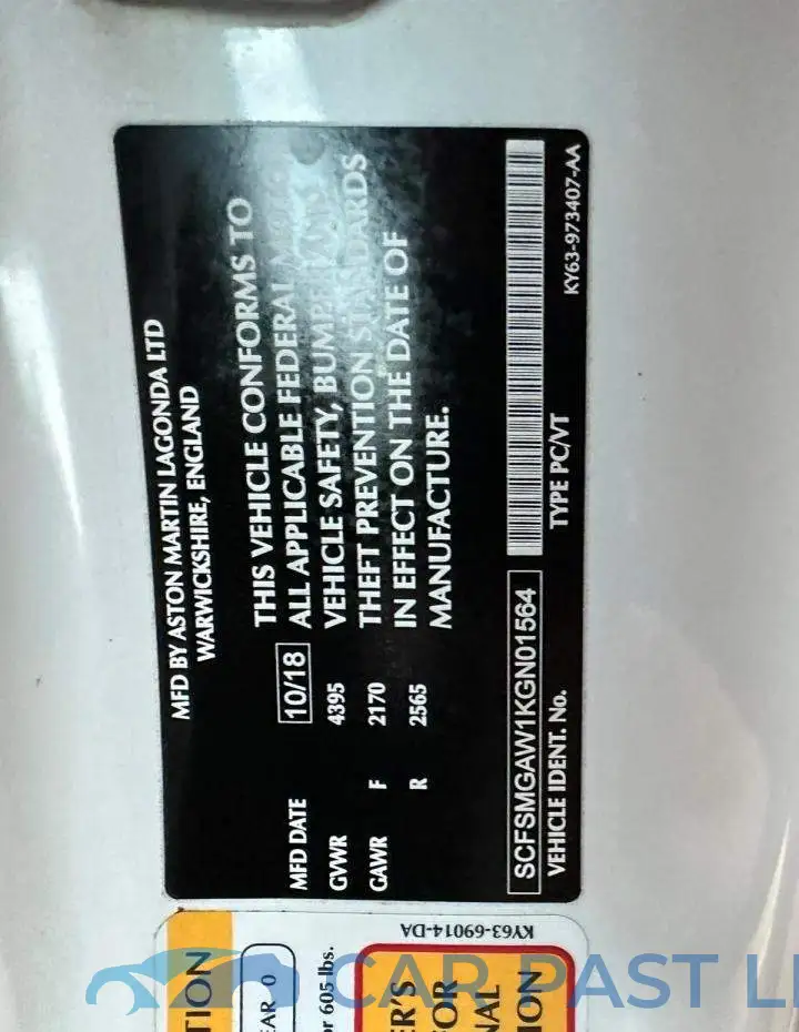 SCFSMGAW1KGN01564# 10