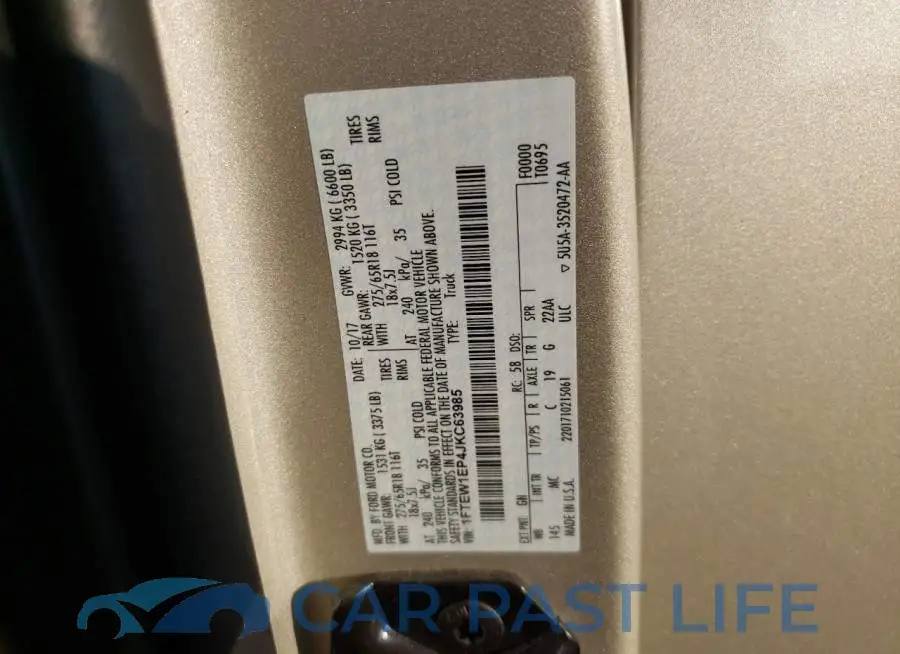 1FTEW1EP4JKC63985# 10