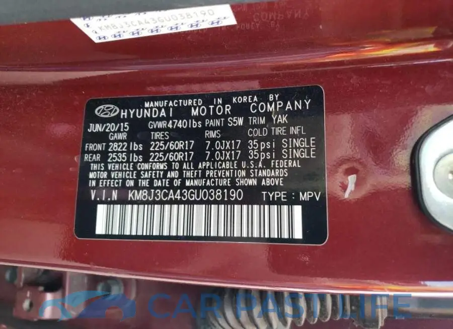 KM8J3CA43GU038190# 10
