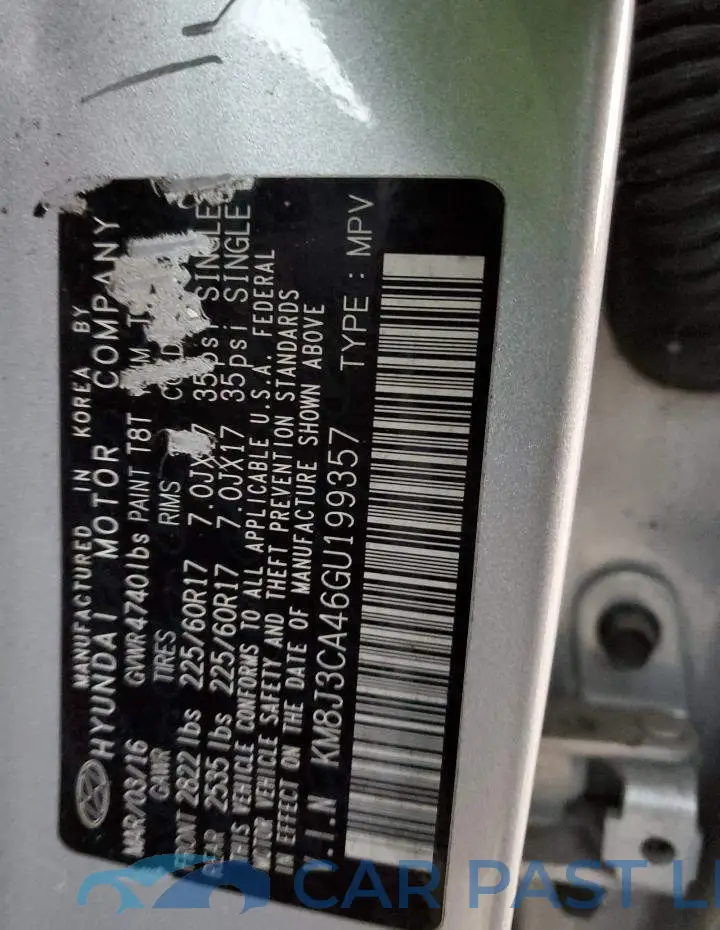 KM8J3CA46GU199357# 13