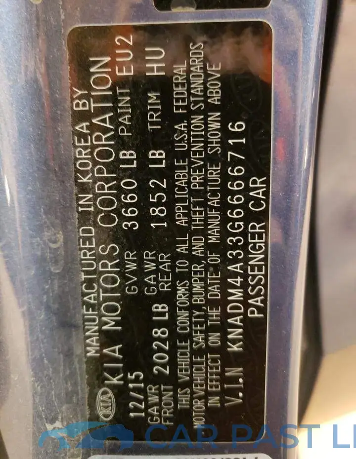 KNADM4A33G6666716# 10