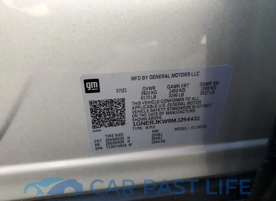 1GNERJKW9MJ254431# 10