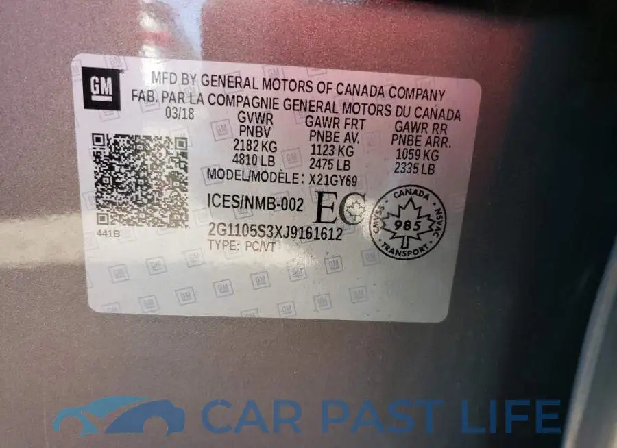 2G1105S3XJ9161612# 10