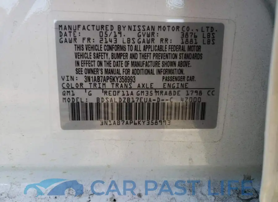 3N1AB7AP6KY358993# 10
