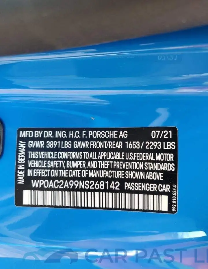 WP0AC2A99NS268142# 10