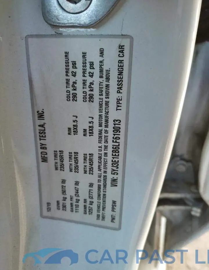 5YJ3E1EB6LF619013# 10