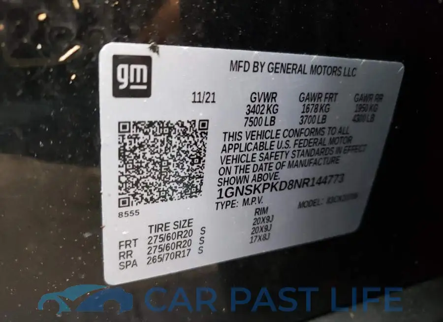 1GNSKPKD8NR144773# 10