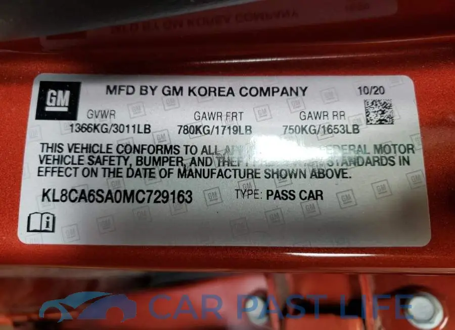 KL8CA6SA0MC729163# 10