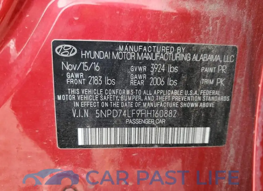 5NPD74LF9HH160882# 10