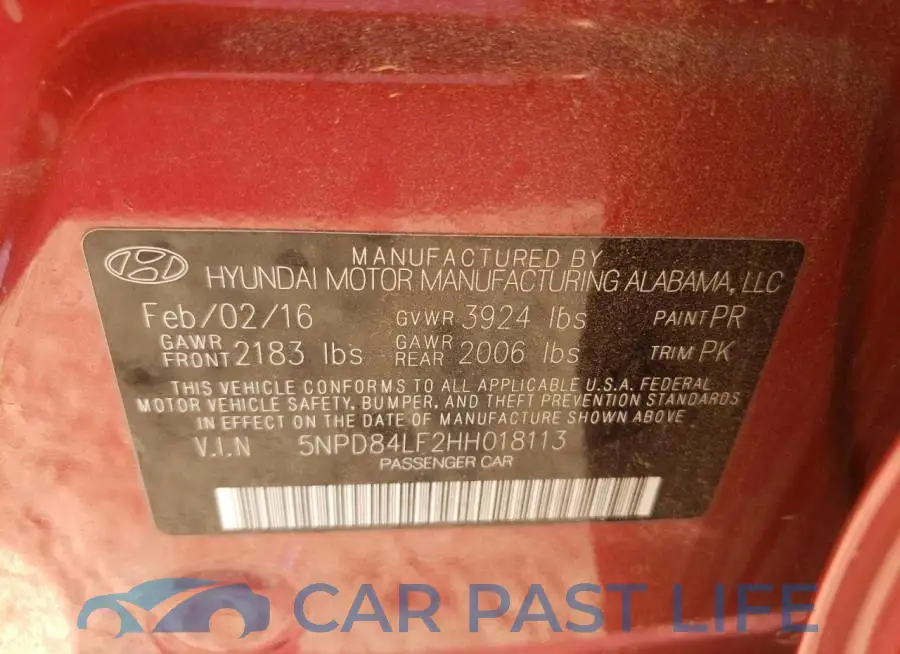 5NPD84LF2HH018113# 10