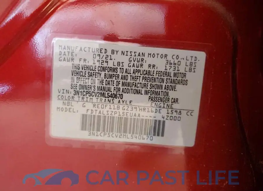 3N1CP5CV2ML540670# 10
