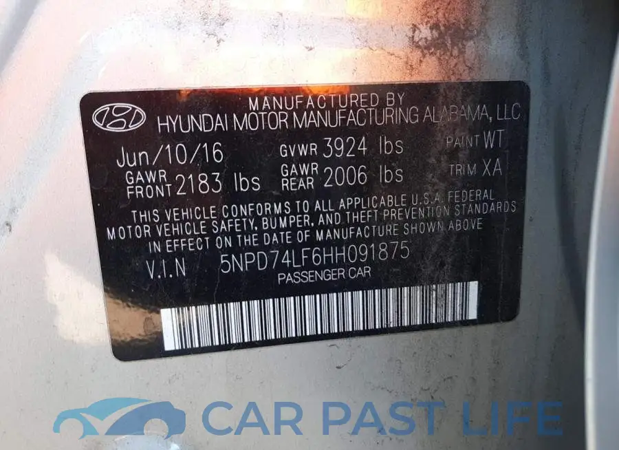 5NPD74LF6HH091875# 12