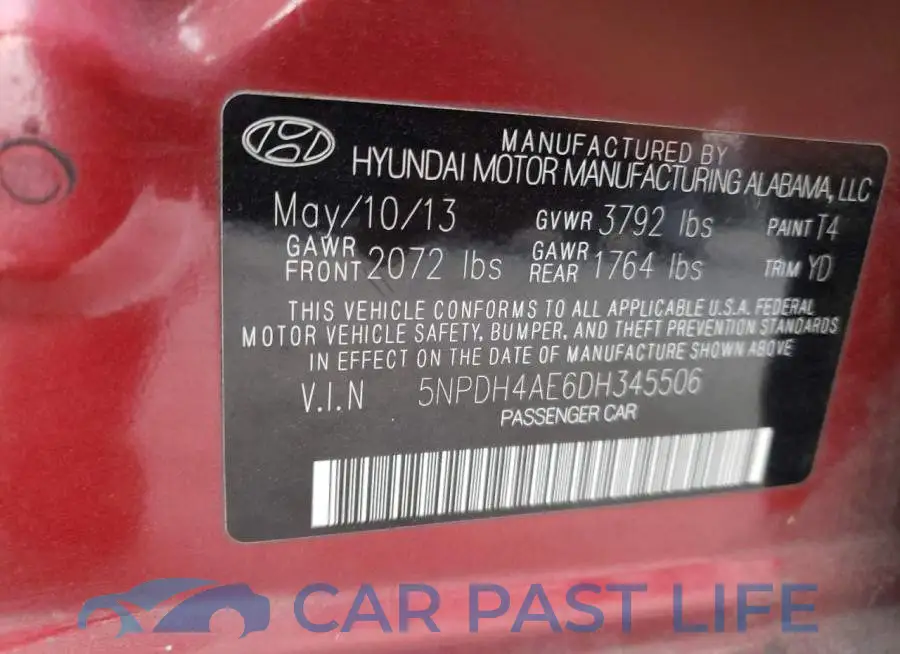 5NPDH4AE6DH345506# 10