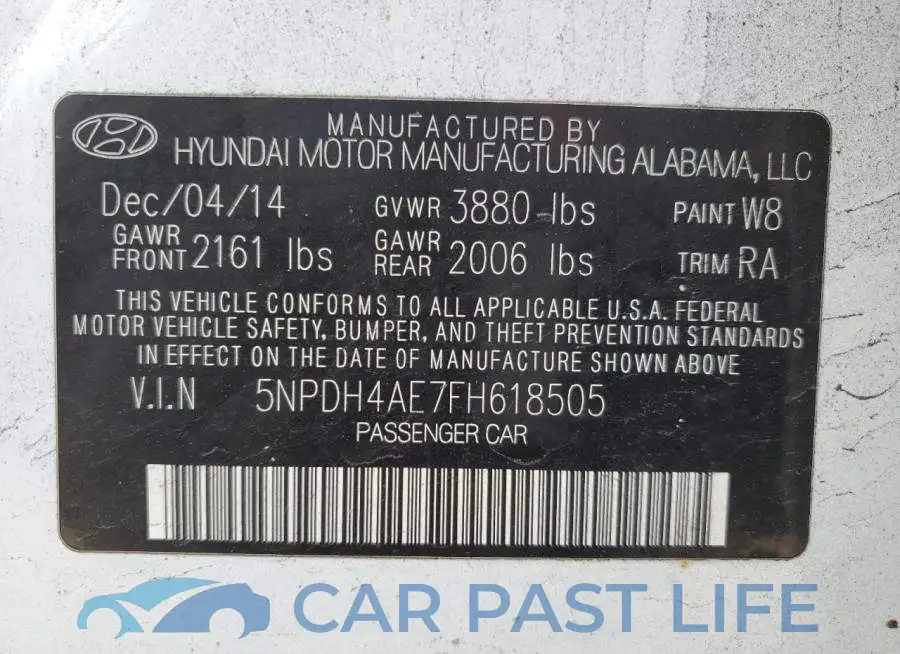 5NPDH4AE7FH618505# 10