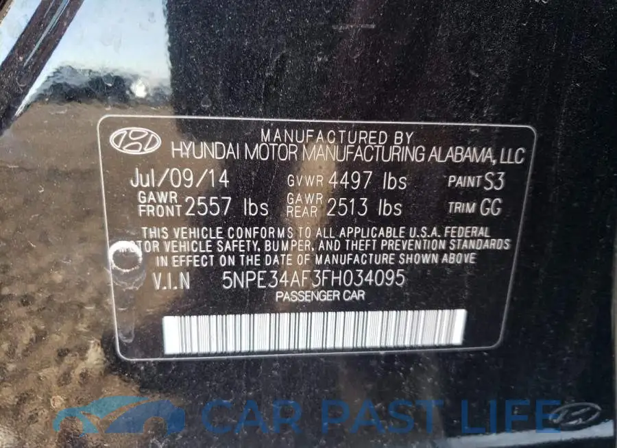5NPE34AF3FH034095# 10