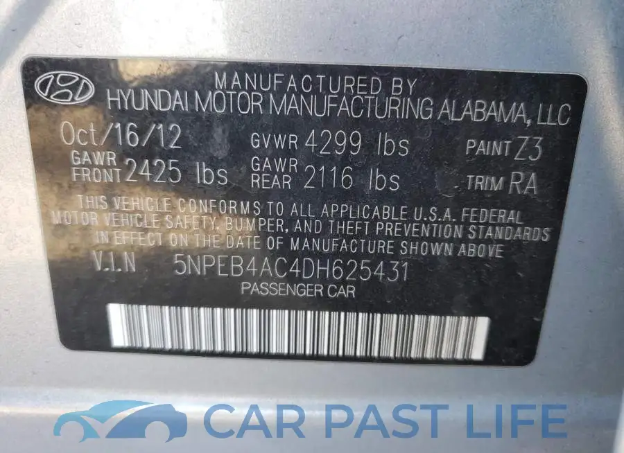 5NPEB4AC4DH625431# 10