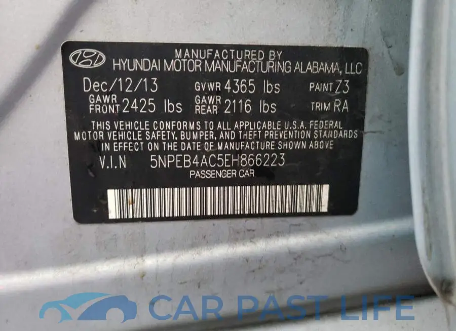 5NPEB4AC5EH866223# 12