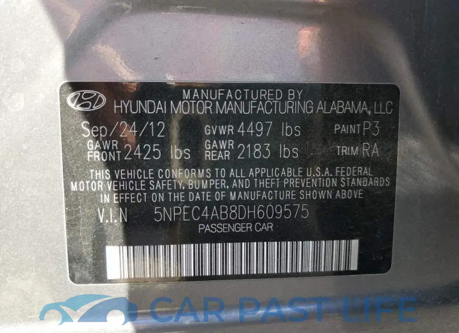 5NPEC4AB8DH609575# 10