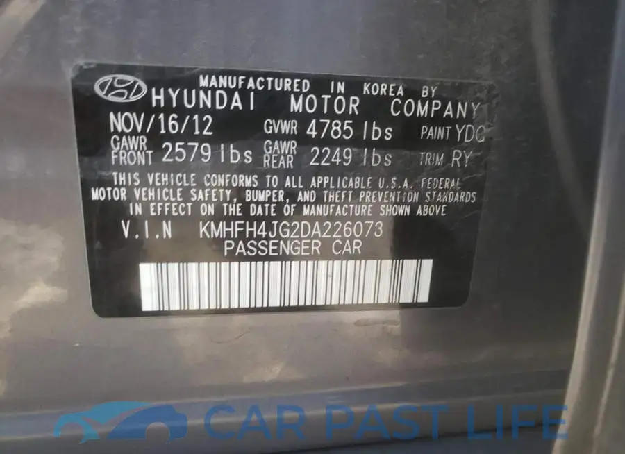KMHFH4JG2DA226073# 10