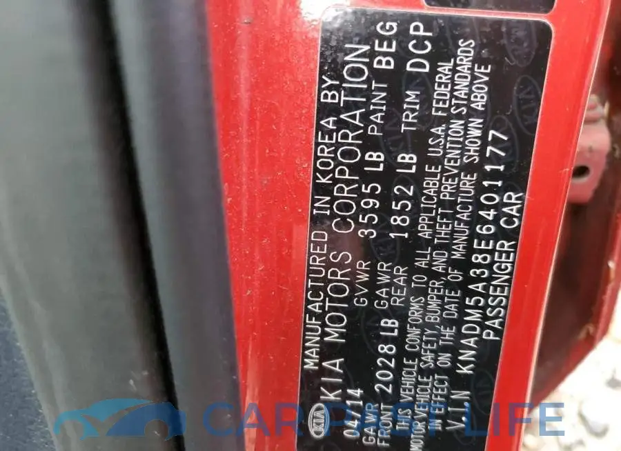 KNADM5A38E6401177# 12