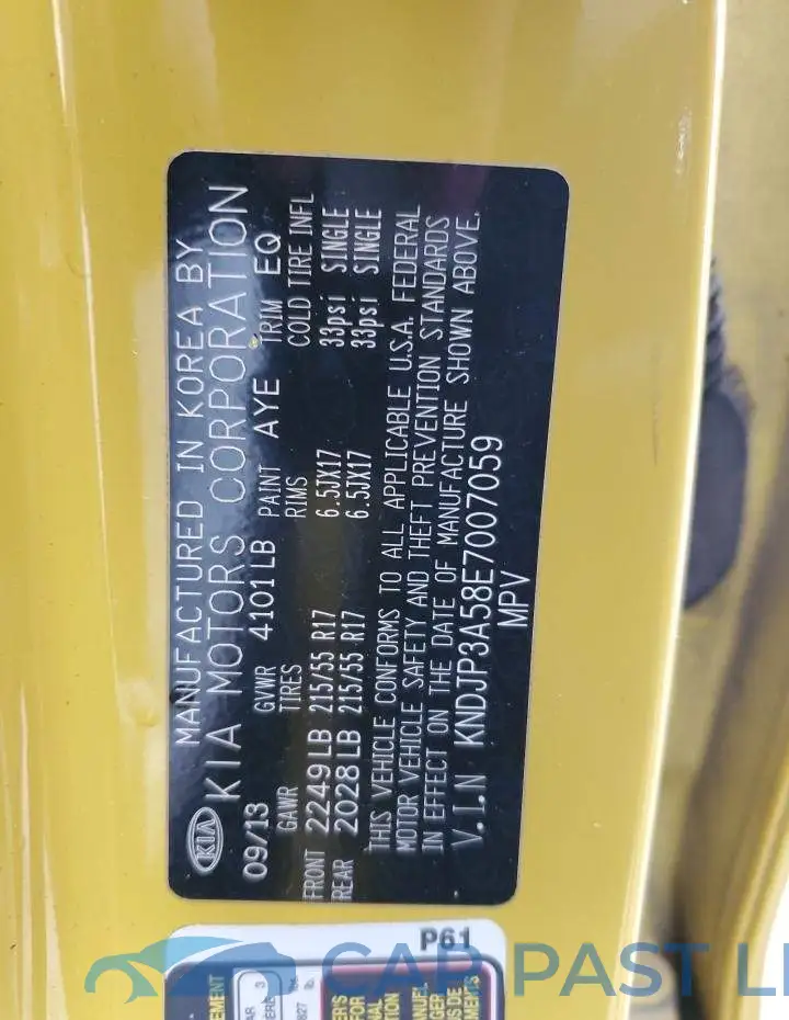 KNDJP3A58E7007059# 13