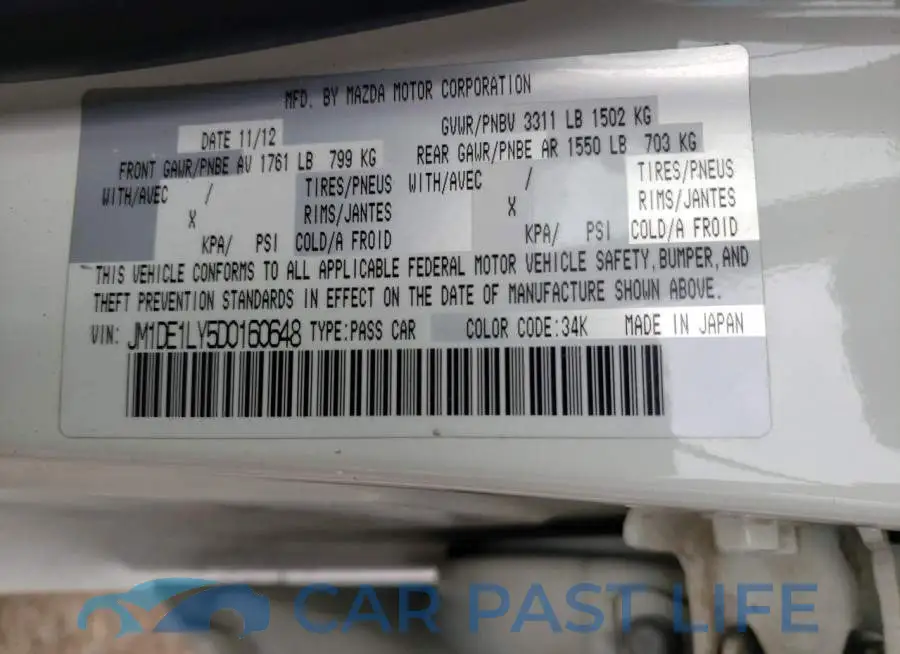 JM1DE1LY5D0160648# 12