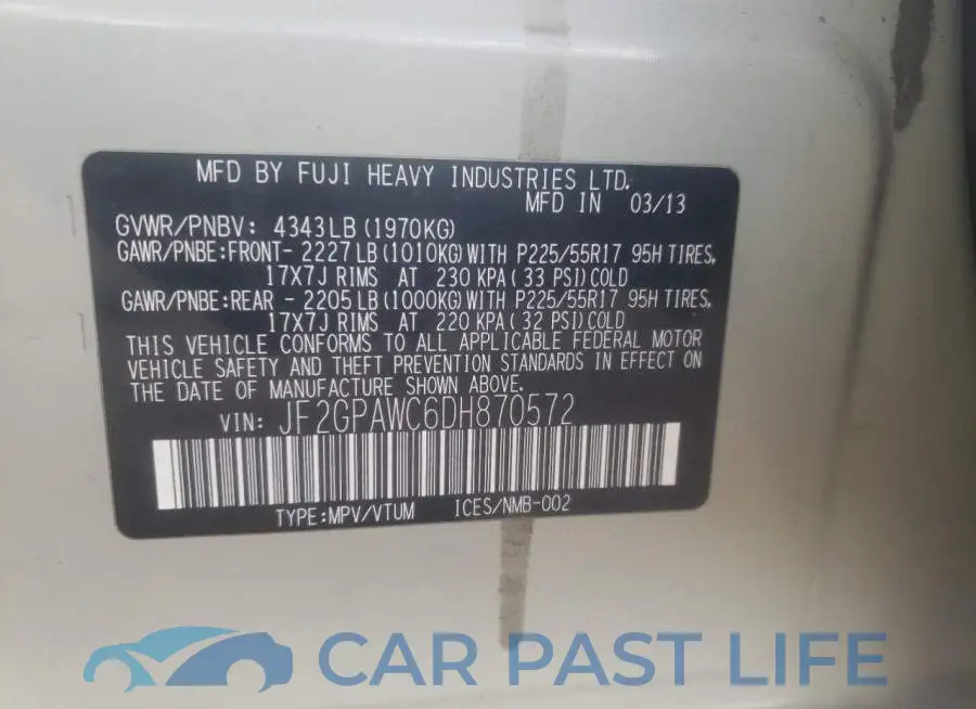 JF2GPAWC6DH870572# 10
