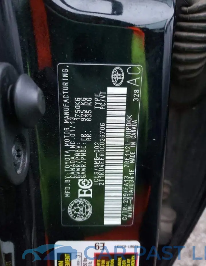 2T1KU4EE8DC026706# 12
