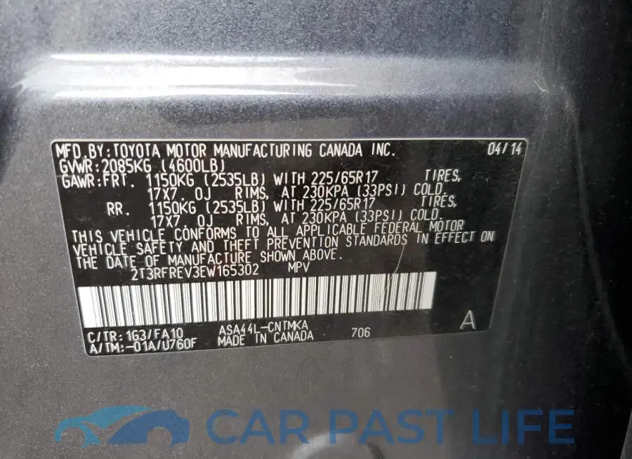 2T3RFREV3EW165302# 12