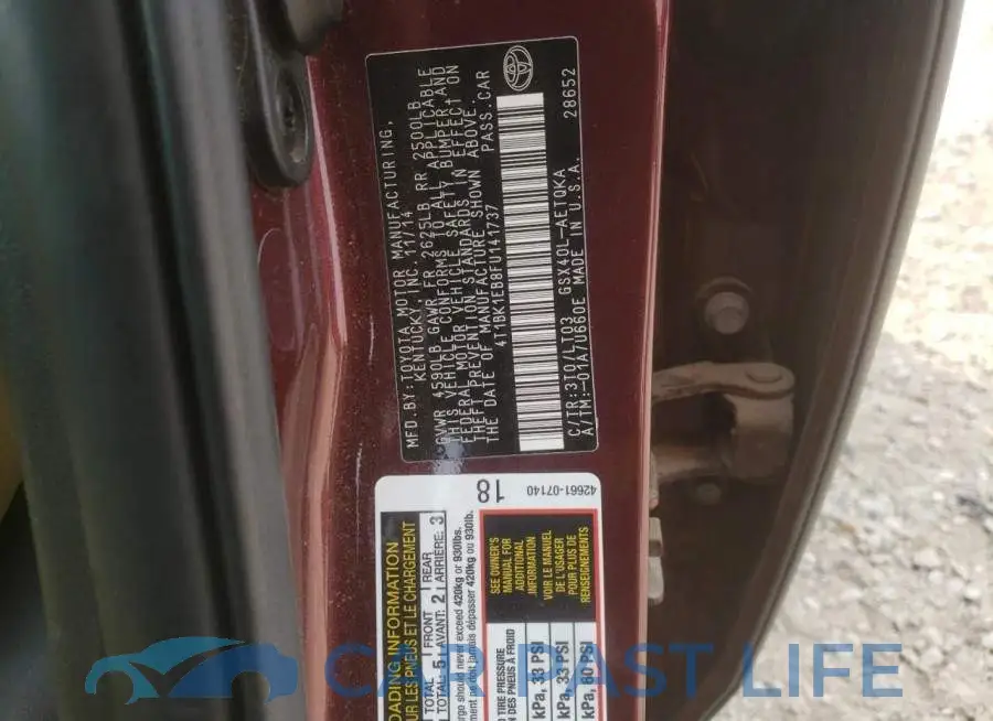 4T1BK1EB8FU141737# 10