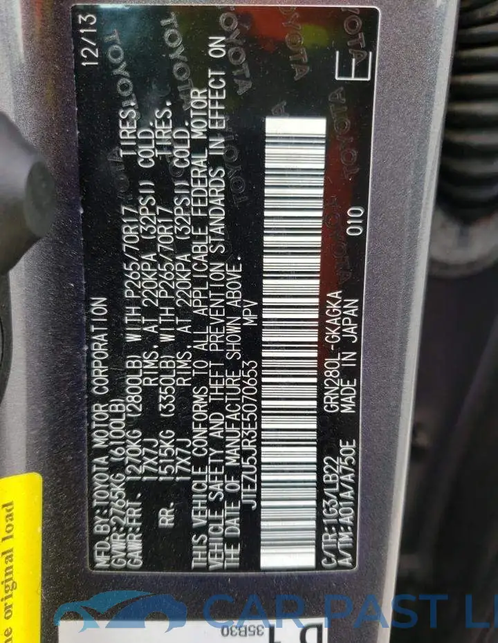 JTEZU5JR3E5070653# 10