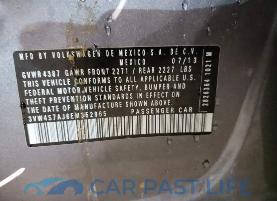 3VW4S7AJ6EM352965# 10