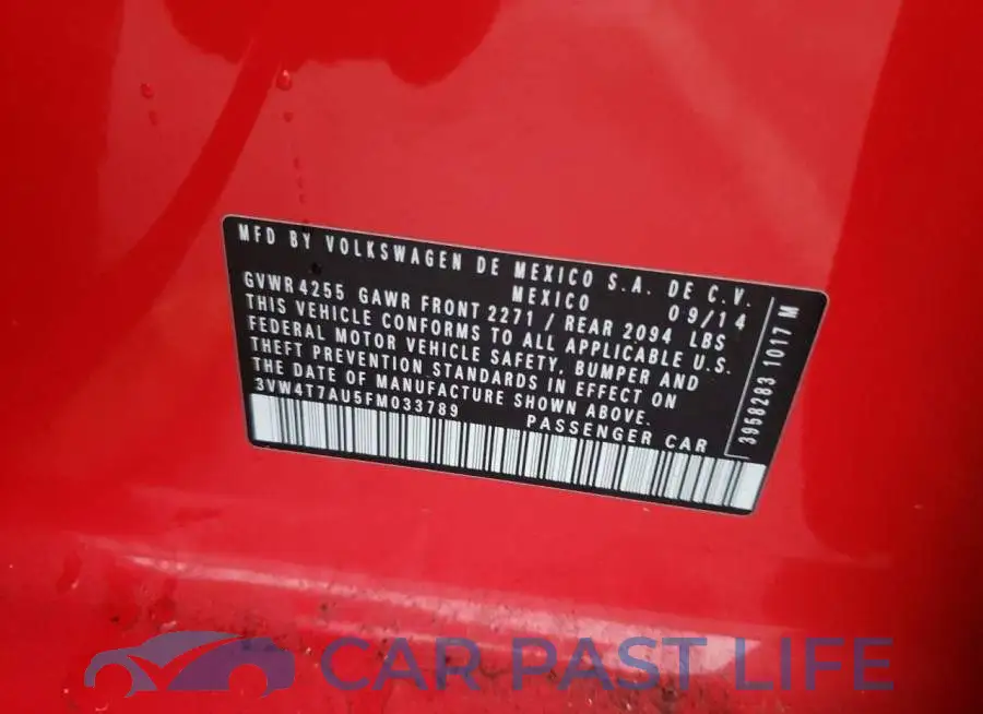 3VW4T7AU5FM033789# 10